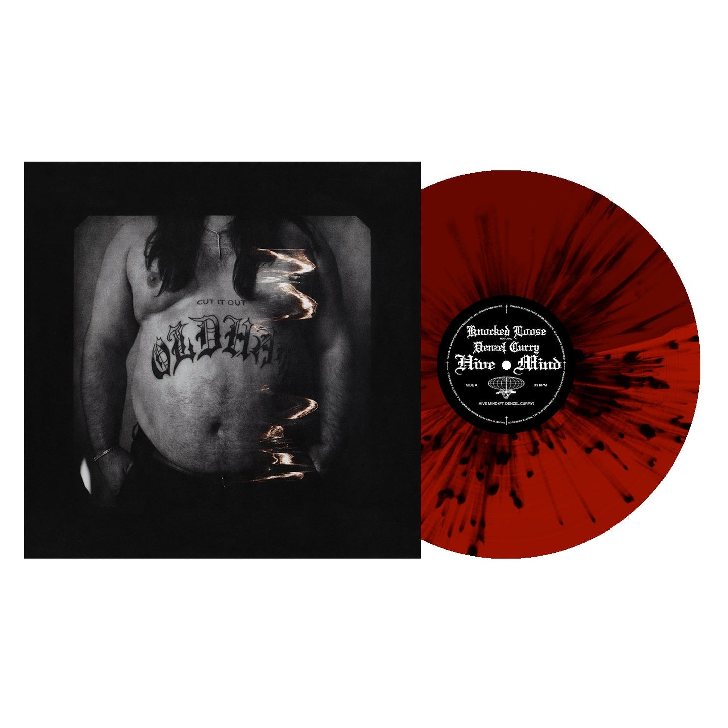 Hive Mind (Feat. Denzel Curry) - Half Blood Red/Half Red W/ Black Splatter 12" Single