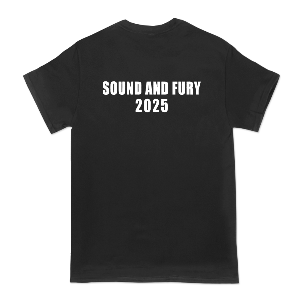 Knocked Loose's "Destroy" design, printed on the front and back of a black American Apparel/Alstyle tee.