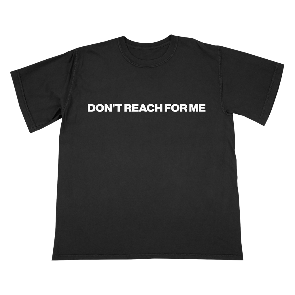 Knocked Loose's "Don't Reach For Me" design, printed on the front and back of a black American Apparel/Alstyle tee.
