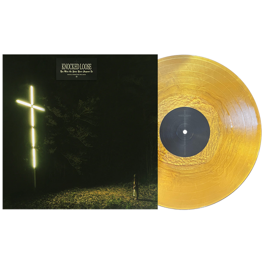 Knocked Loose's 2024 album, "You Won't Go Before You're Supposed To," on 12-inch gold nugget vinyl. Digital download included. /3000 band exclusive.