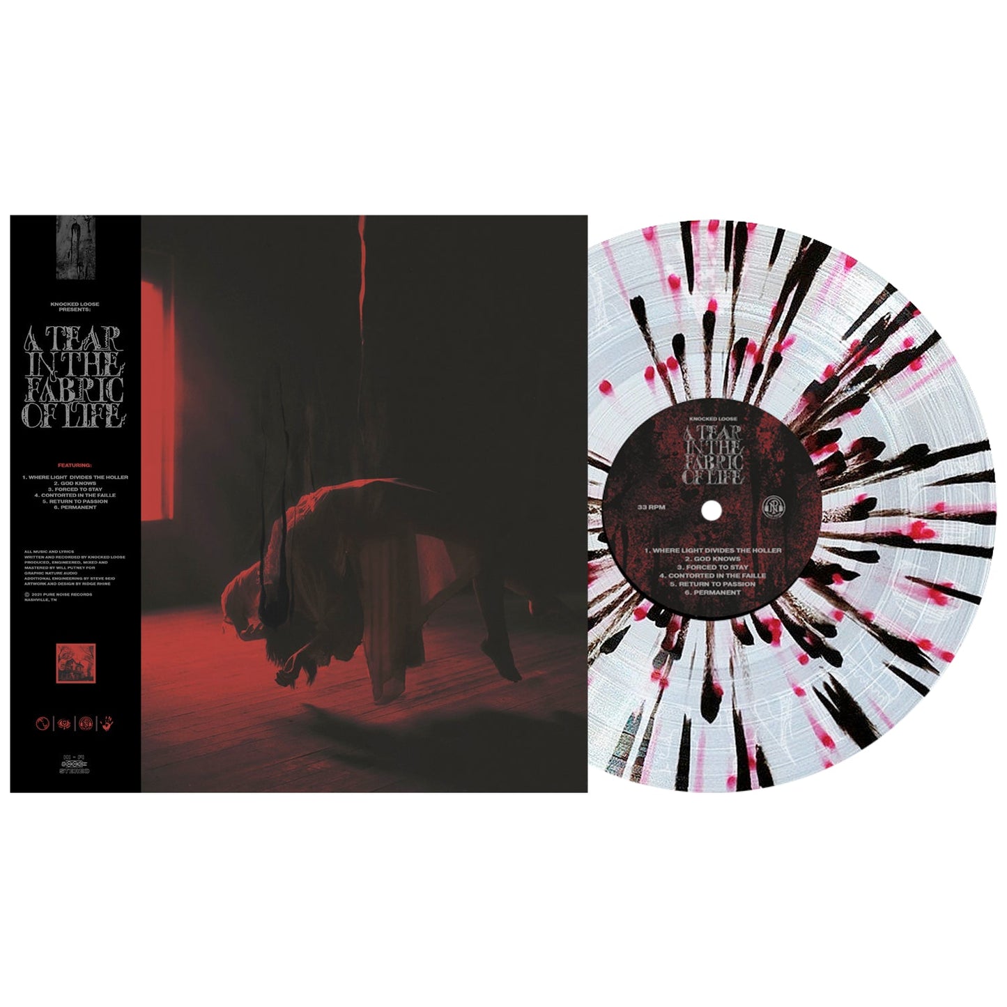 A Tear In The Fabric Of Life - Clear With Black & Blood Red Splatter LP