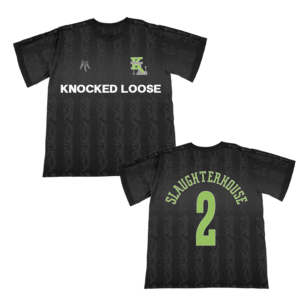 KNOCKED LOOSE SLAUGHTERHOUSE 2 SOCCER JERSEY - BLACK