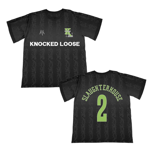 KNOCKED LOOSE SLAUGHTERHOUSE 2 SOCCER JERSEY - BLACK