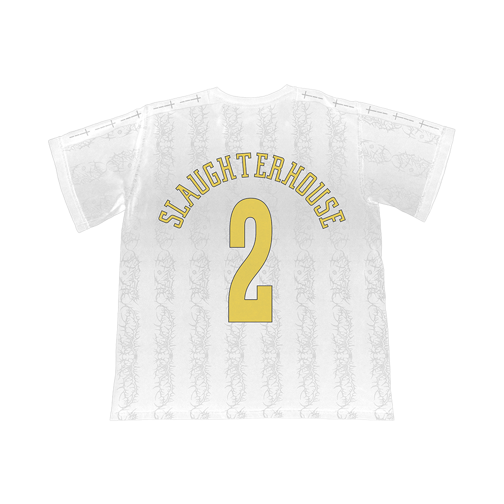 KNOCKED LOOSE SLAUGHTERHOUSE 2 SOCCER JERSEY - WHITE