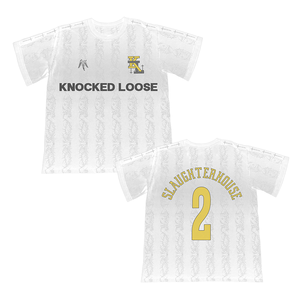 KNOCKED LOOSE SLAUGHTERHOUSE 2 SOCCER JERSEY - WHITE