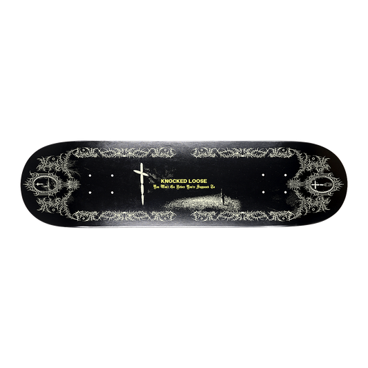 Knocked Loose presents their own custom Skateboard decks featuring their new album art from "You Won't Go Before You're Supposed To"