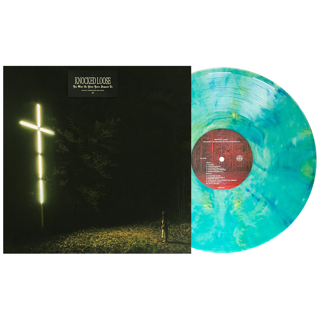 Knocked Loose's 2024 album, "You Won't Go Before You're Supposed To," on 12-inch Algea Marble vinyl. Digital download included.